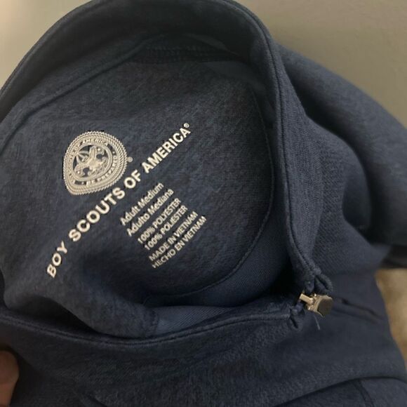 Boy Scouts of America Men’s Medium Blue Half ZIP Pullover - Picture 5 of 7